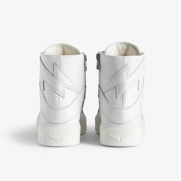 NIB Zadig & Voltaire HIGH FLASH CHUNKY SMOOTH Platform High-top 37 Blanc White 6 - Picture 4 of 12